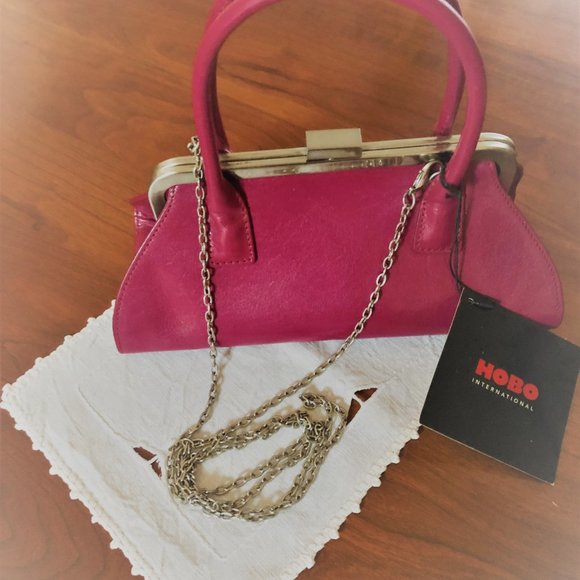 HOBO PURSE! Chic magenta pink tone. Adorable! Detachable silver-tone str… - Picture 9 of 9
